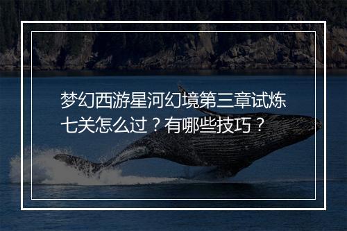梦幻西游星河幻境第三章试炼七关怎么过？有哪些技巧？