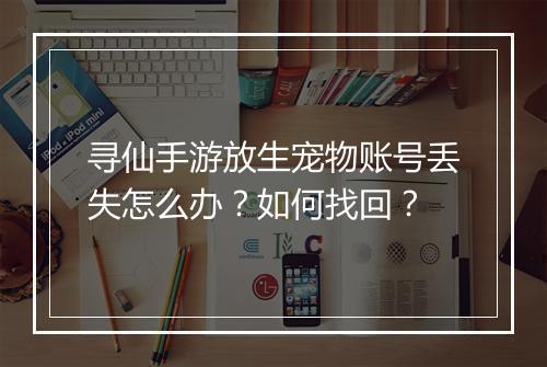寻仙手游放生宠物账号丢失怎么办？如何找回？