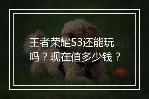 王者荣耀S3还能玩吗？现在值多少钱？