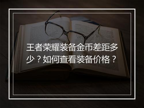 王者荣耀装备金币差距多少?如何查看装备价格?