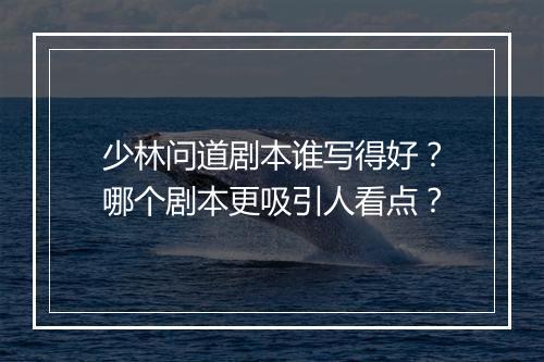 少林问道剧本谁写得好？哪个剧本更吸引人看点？