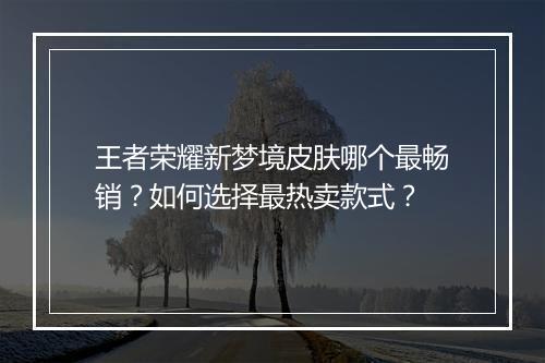 王者荣耀新梦境皮肤哪个最畅销?如何选择最热卖款式?